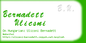 bernadett ulicsni business card